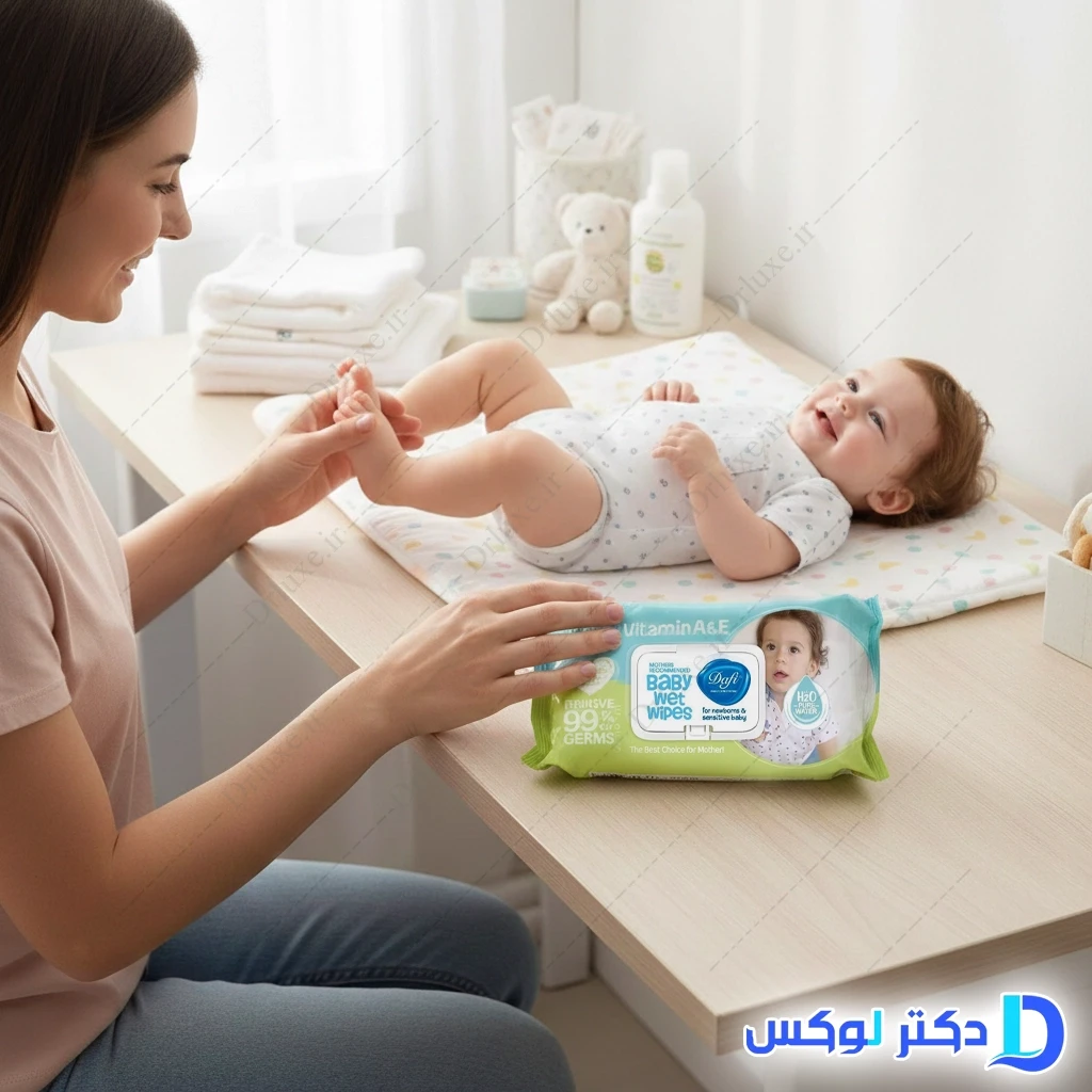 دستمال مرطوب کودک سنسیتیو دافی 100 عدد